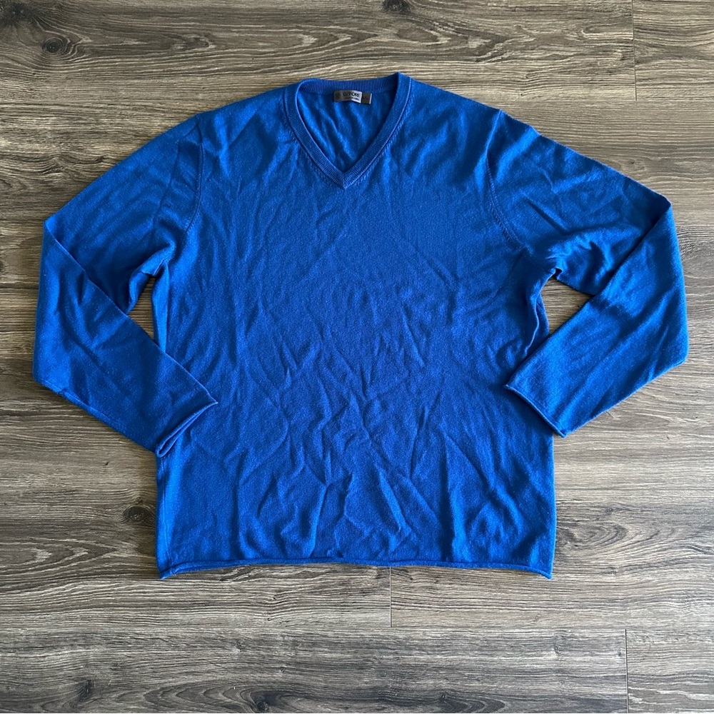 G/FORE Blue Wool V Neck Golf Sweater